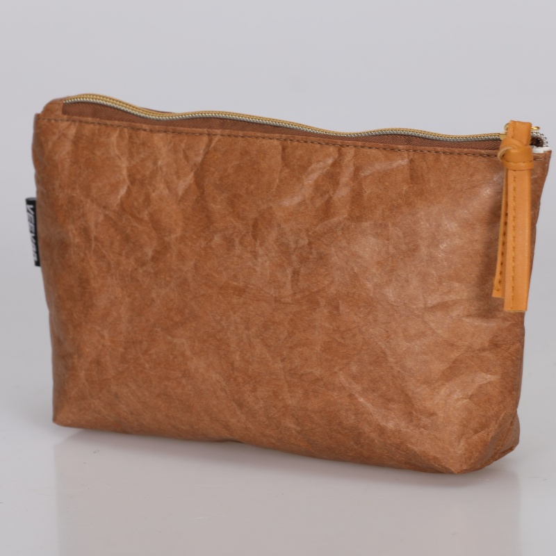 Custom Recyclable Typek Brown Paper Zipper Pocket